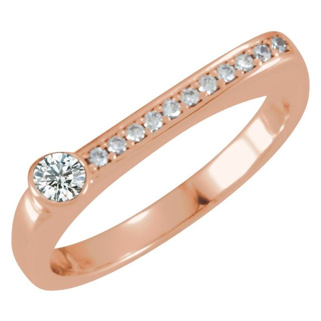 14K Rose 1/5 CTW Natural Diamond Stackable Ring