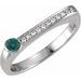14K White Lab-Grown Alexandrite & .08 CTW Natural Diamond Stackable Ring