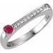 Sterling Silver Natural Ruby & .08 CTW Natural Diamond Stackable Ring