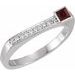Sterling Silver Natural Mozambique Garnet & .07 CTW Natural Diamond Stackable Ring