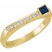 14K Yellow Natural Blue Sapphire & .07 CTW Natural Diamond Stackable Ring