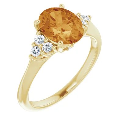 Gold Ring with Orange Stone