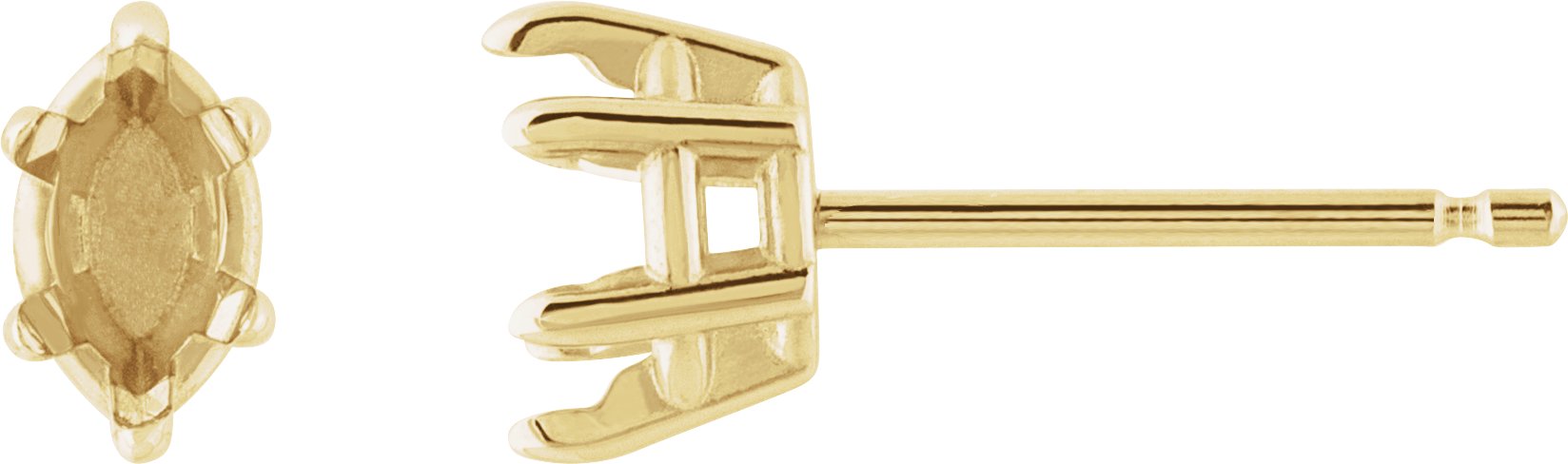 Marquise 6-Prong Claw Stud Earrings