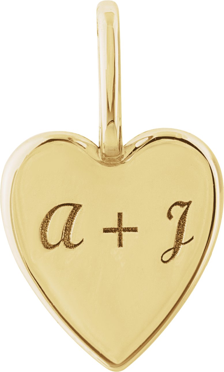 14K Yellow Engravable Heart Pendant Ref 19498213