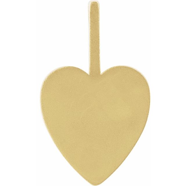 14K Yellow Engravable Heart Pendant