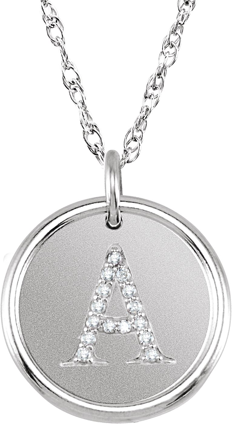 Sterling Silver .08 CTW Natural Diamond Initial A 18 inch Necklace Ref 5523961