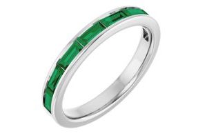 Lab-Grown Emerald Stackable Ring
