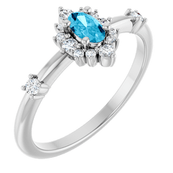aquamarine march birthstone ring