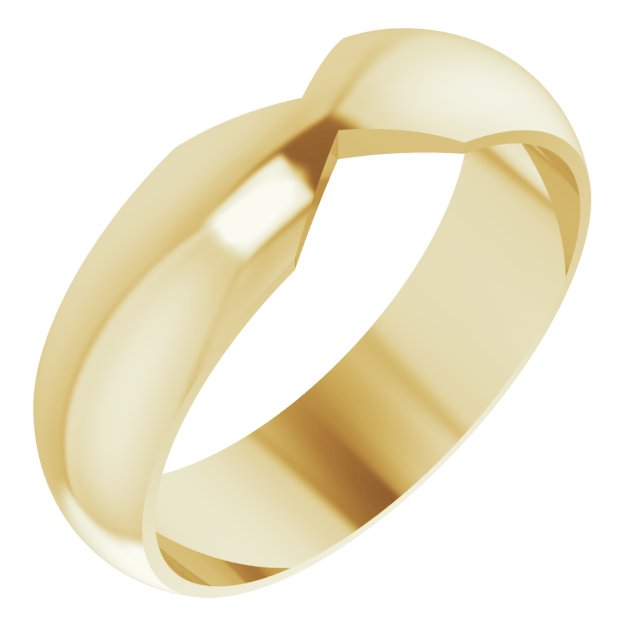 14K Yellow 6 mm Double Notched Band Size 10
