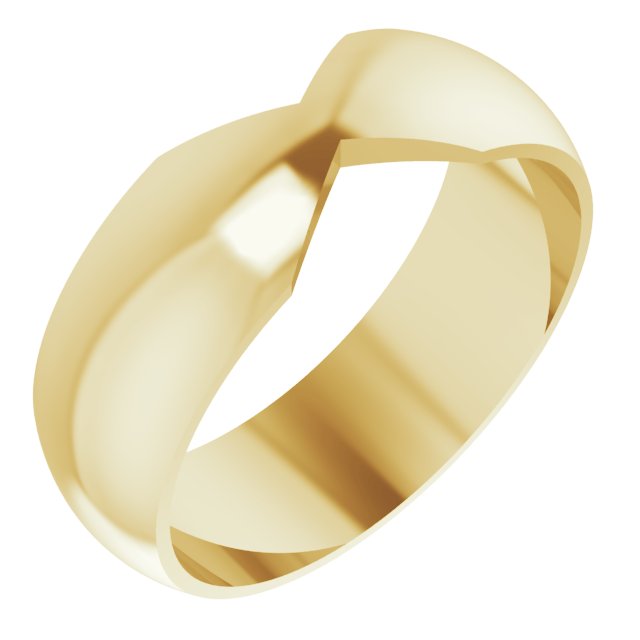 14K Yellow 7 mm Double Notched Band Size 10