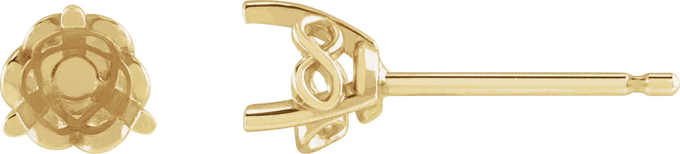 Round 3-Prong Infinity-Inspired Stud Earrings