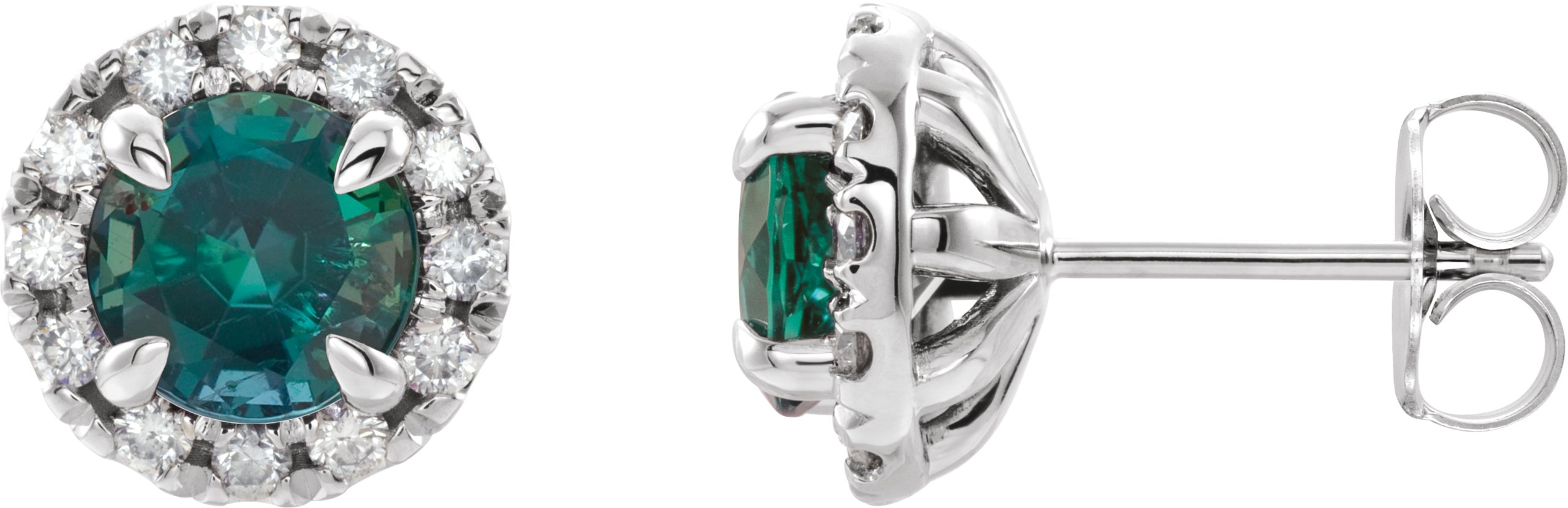 French-Set Halo-Style Earrings