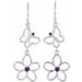 Sterling Silver Natural Amethyst Butterfly & Floral Earrings