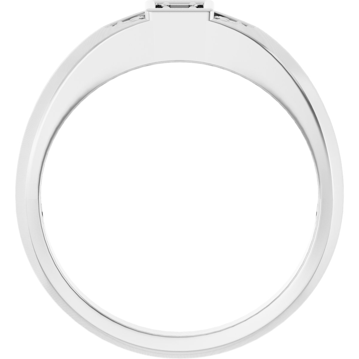3 mm Cushion Mens Band Mounting view 2
