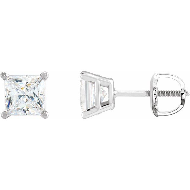 14K White 1/10 CTW Natural Diamond Threaded Post Earrings