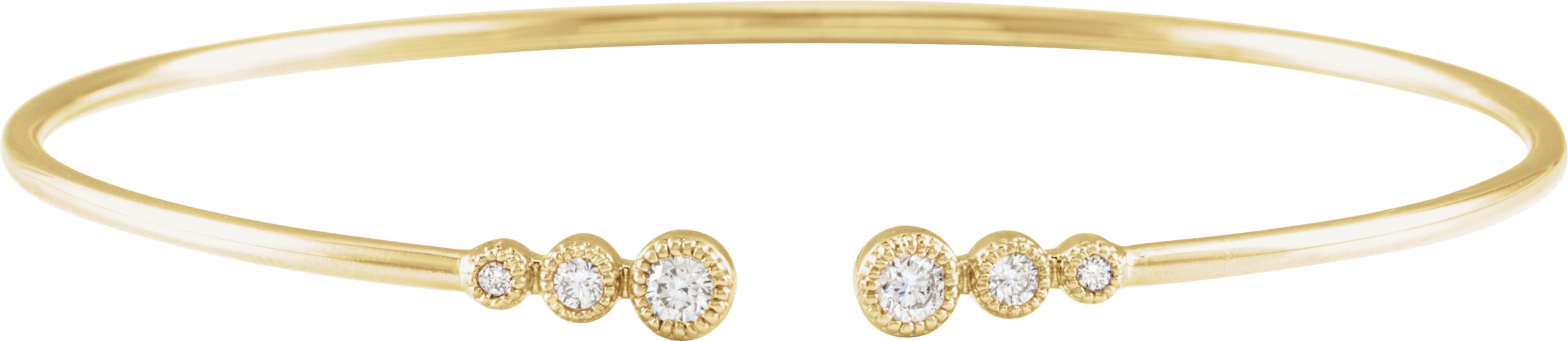 14K Yellow Gold 7in Hinged Bangle Bracelet