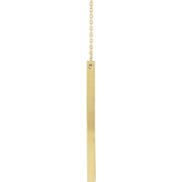 14K Yellow Engravable Four-Sided Bar 16-18 Necklace