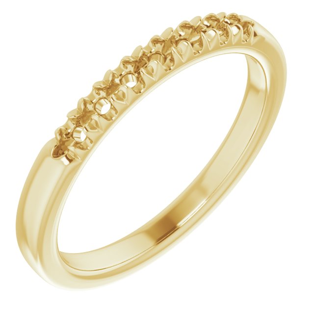14K Yellow 2 mm Round 7-Stone French-Set Stackable Family Ring Mounting