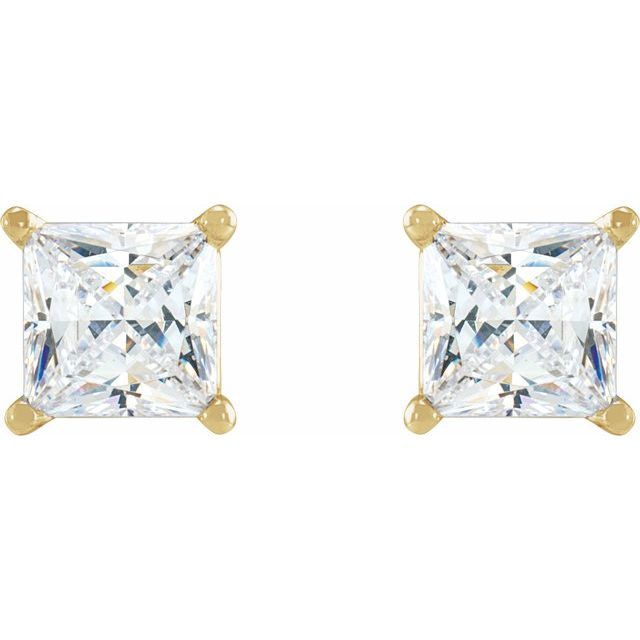 14K Yellow 1/2 CTW Natural Diamond Friction Post Earrings