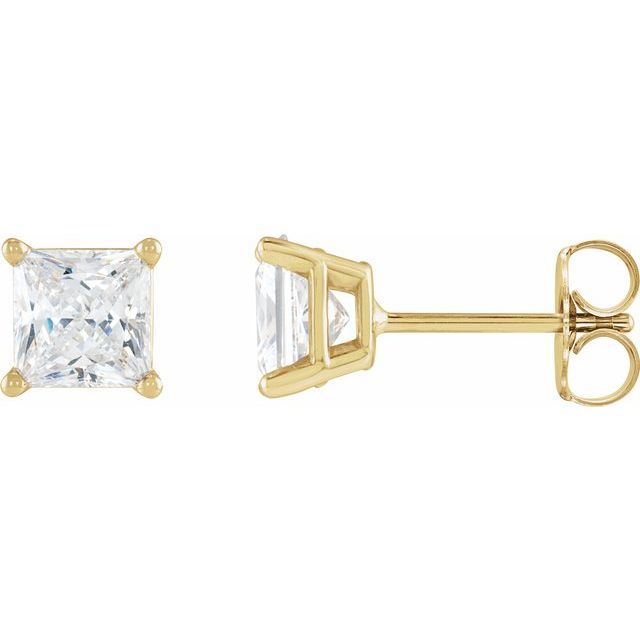 14K Yellow 1/2 CTW Natural Diamond Friction Post Earrings