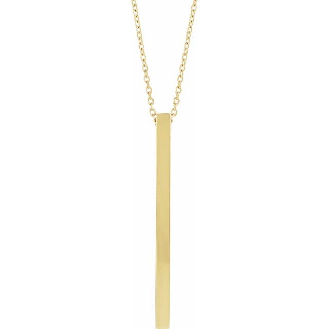 14K Yellow Engravable Four-Sided Bar 16-18