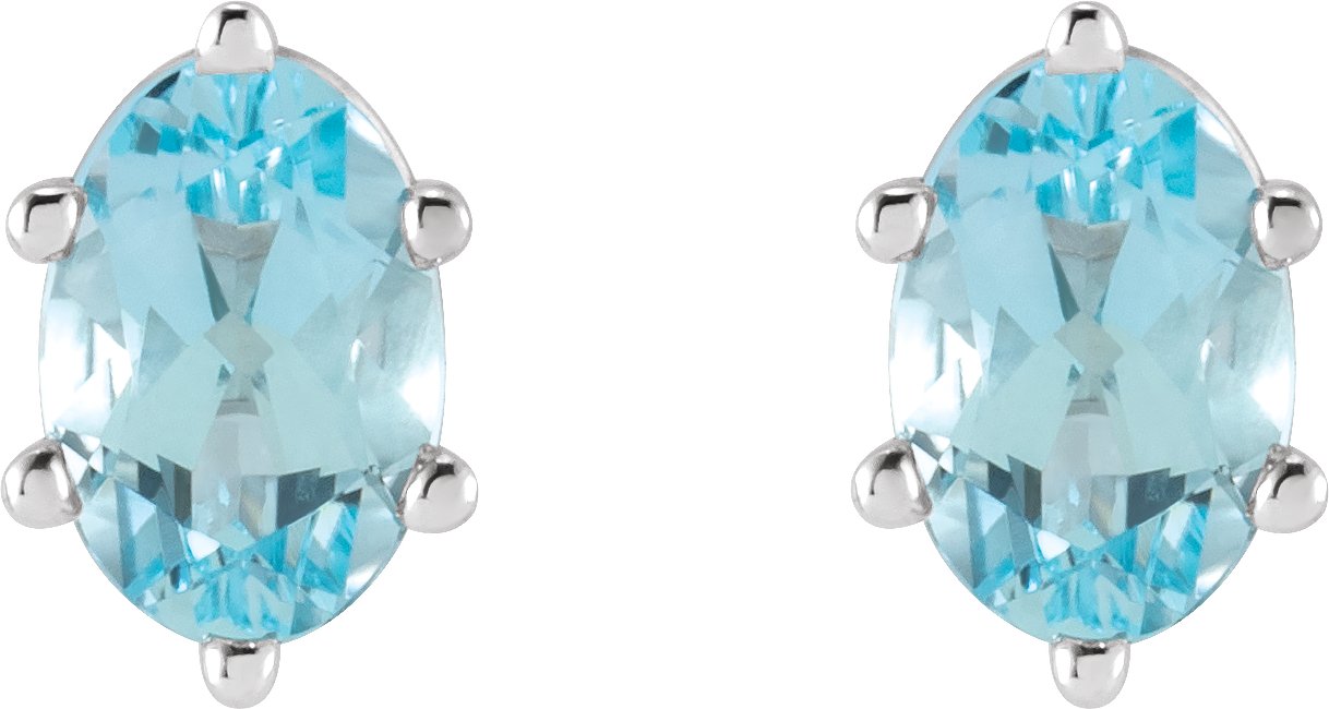 Alternative view of Oval 6-Prong Stud Earrings