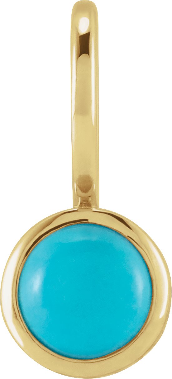 14K Yellow Natural Turquoise Charm/Pendant
