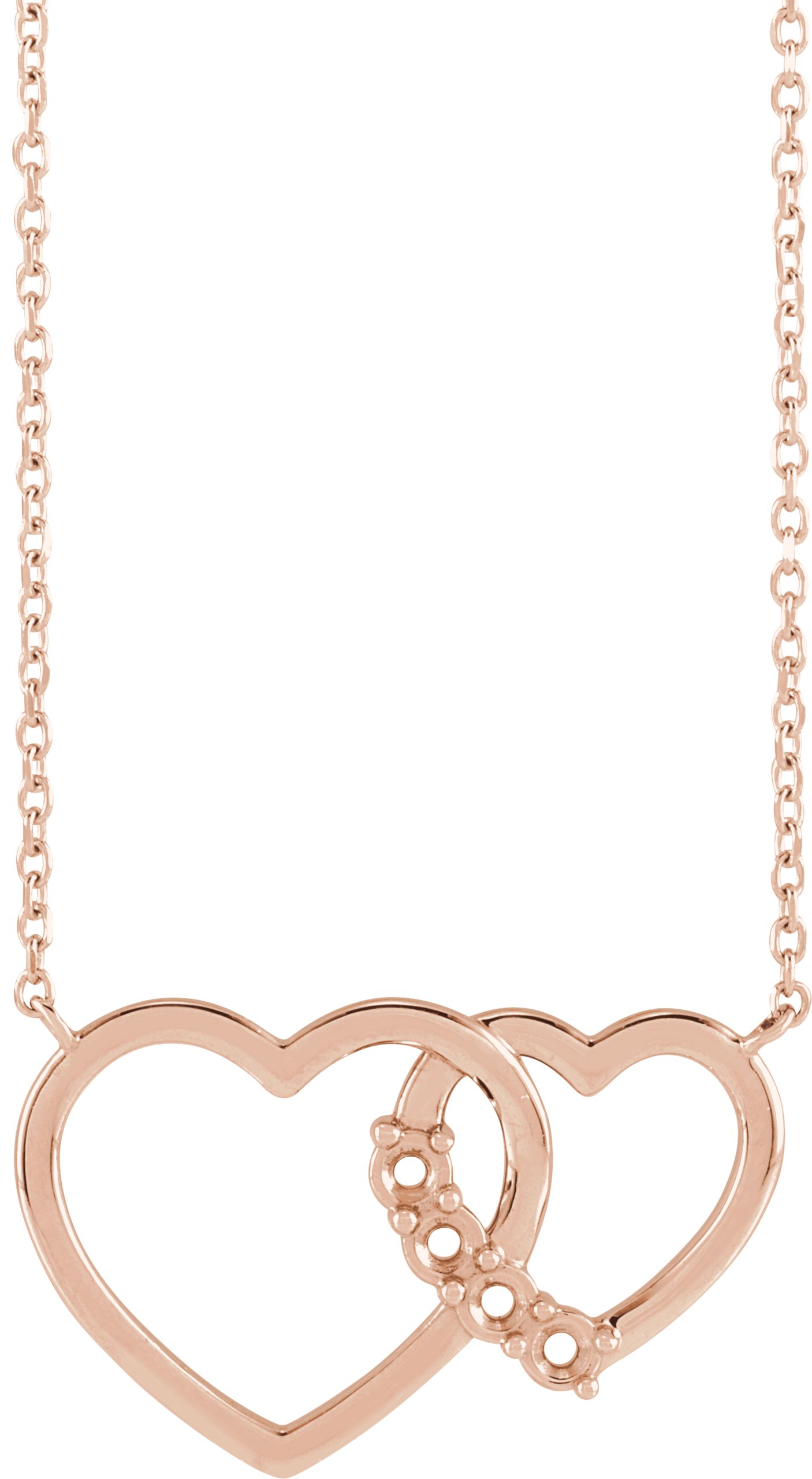 Family Interlocking Heart Necklace or Center
