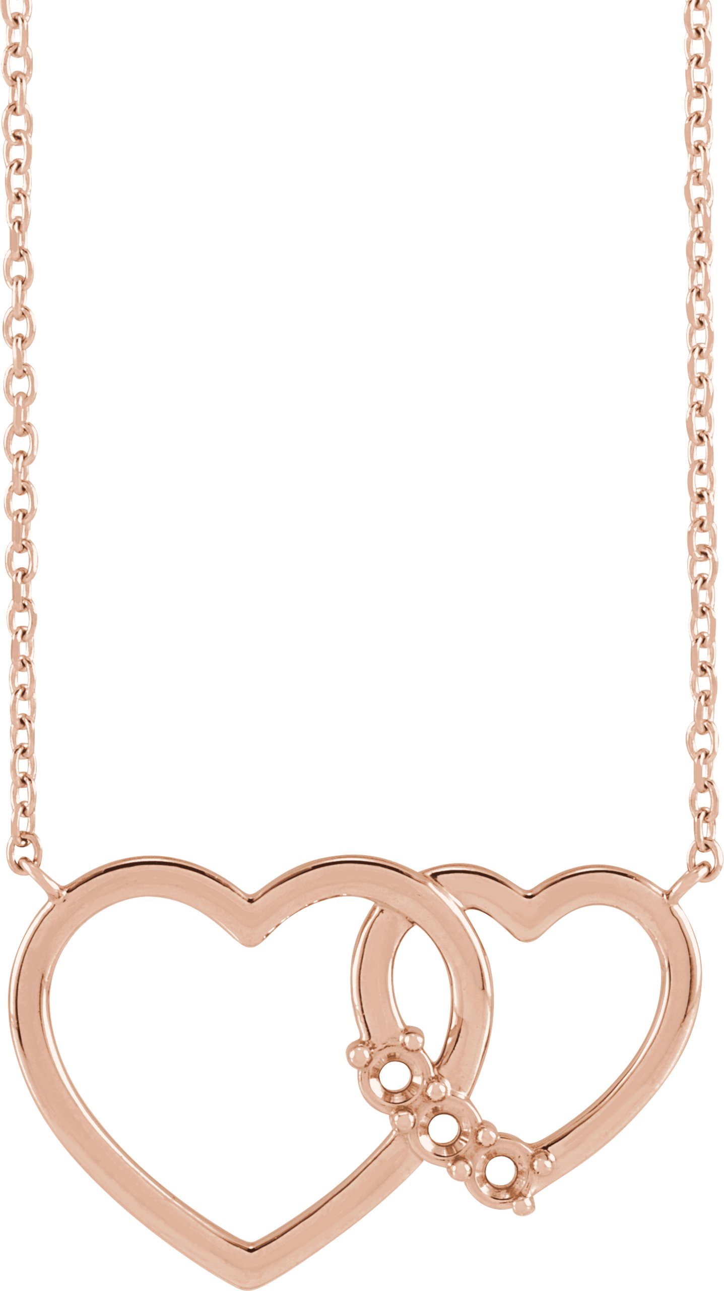 Family Interlocking Heart Necklace or Center