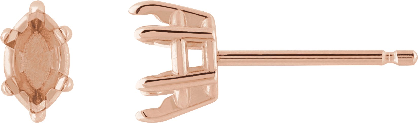 Marquise 6-Prong Claw Stud Earrings