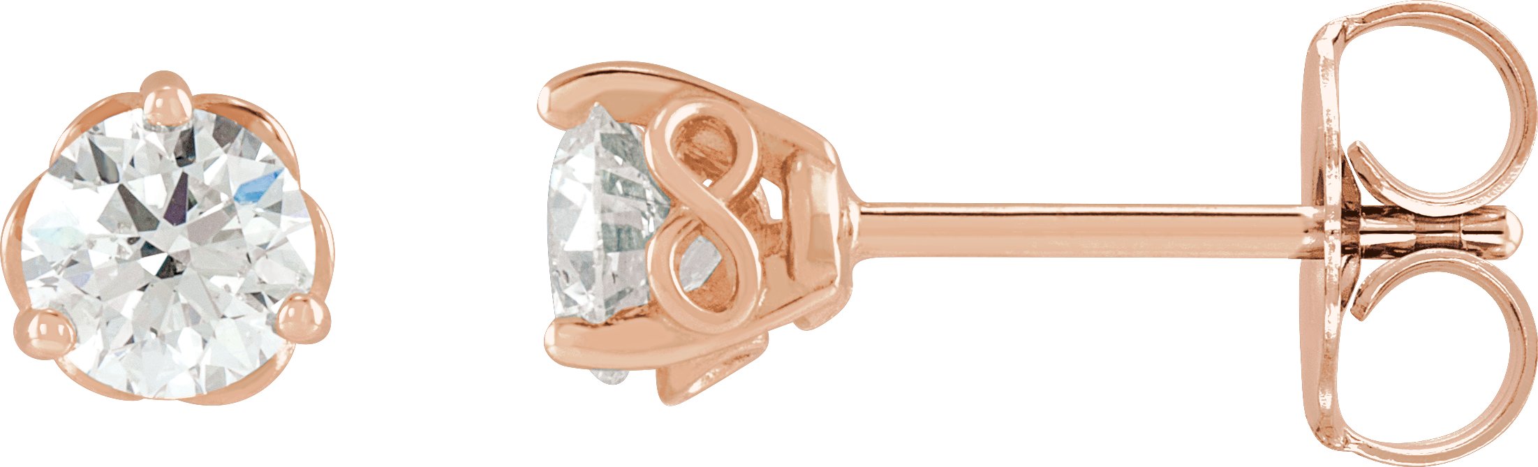 Round 3-Prong Infinity-Inspired Stud Earrings