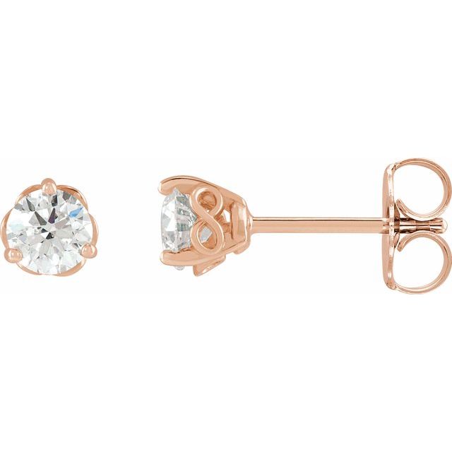 14K Rose 3/8 CTW Natural Diamond Infinity-Inspired Earrings