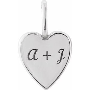 Sterling Silver Engravable Heart Pendant
