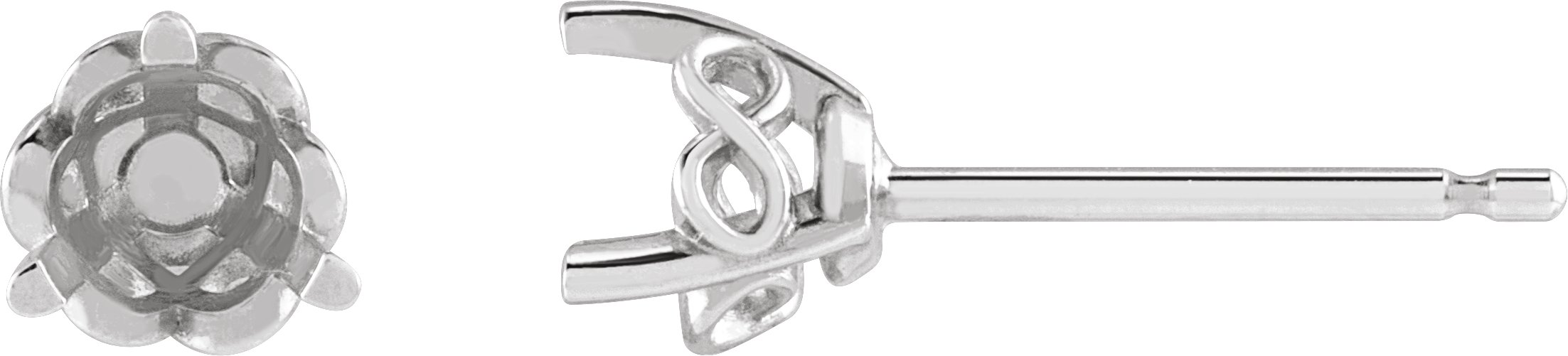 Round 3-Prong Infinity-Inspired Stud Earrings