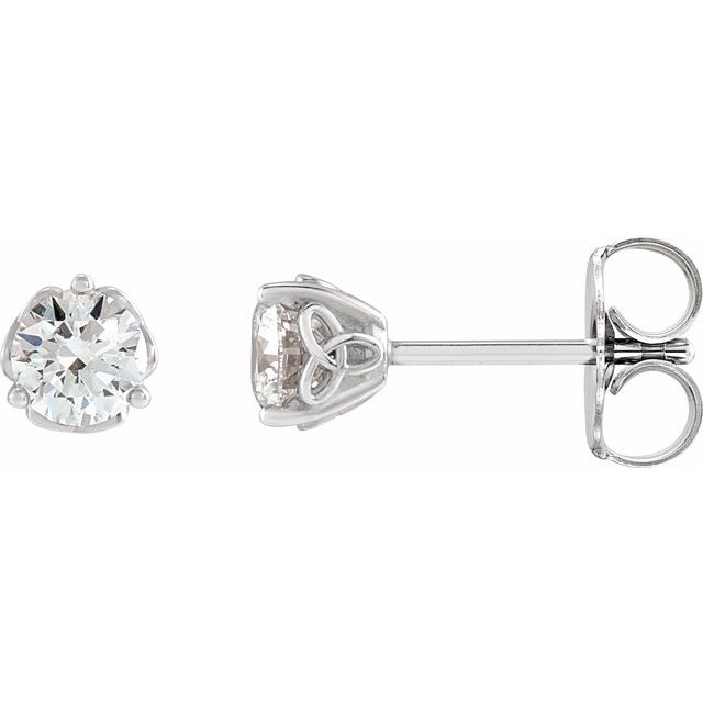 14K White 1/3 CTW Natural Diamond Celtic-Inspired Earrings