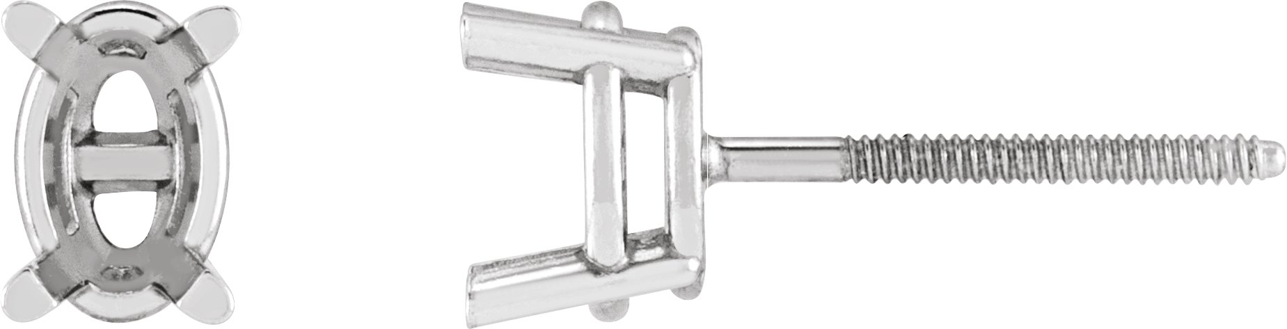 Oval 4-Prong Stud Earrings