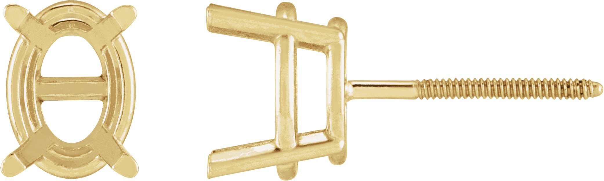 Oval 4-Prong Stud Earrings