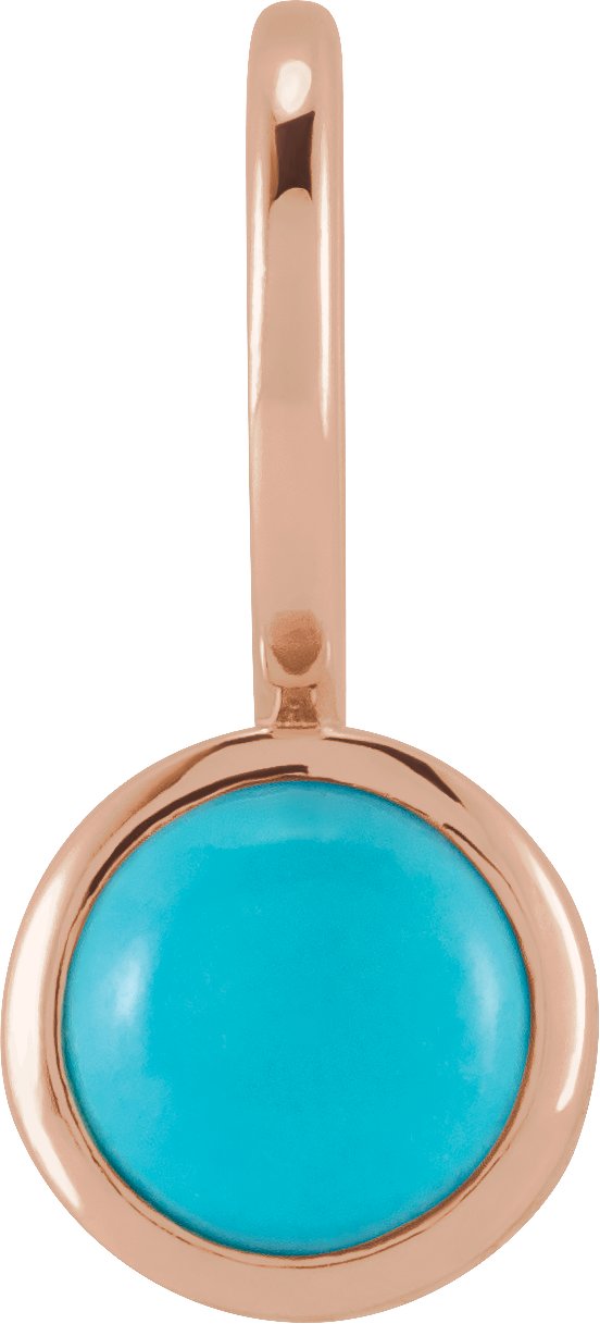 14K Rose Natural Turquoise Charm or Pendant Ref 19595759