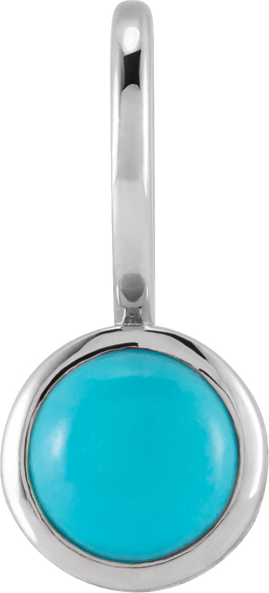 Platinum Natural Turquoise Charm or Pendant Ref 19595757