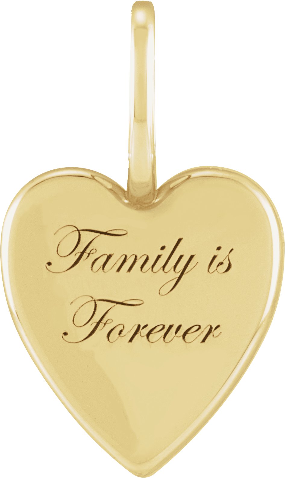 14K Yellow inchFamily is Forever inch Heart Pendant Ref 19536226