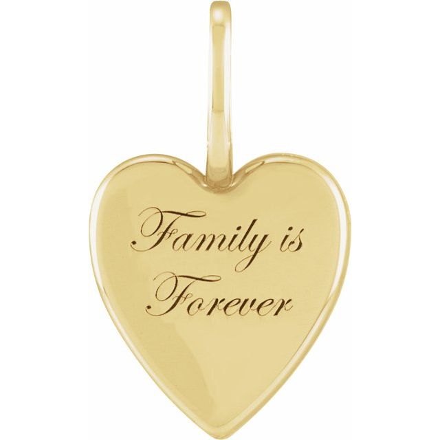 14K Yellow Family is Forever Heart Pendant