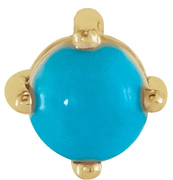 14K Yellow Turquoise Cabochon Pendant