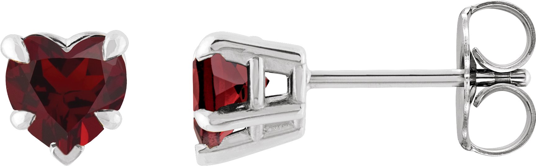 Sterling Silver Natural Mozambique Garnet Stud Earrings Ref 19487581