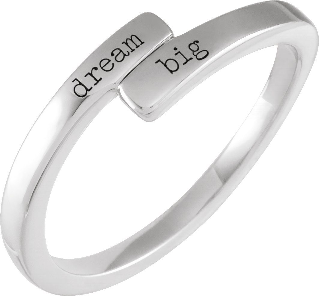 Sterling Silver Engravable Bypass Ring