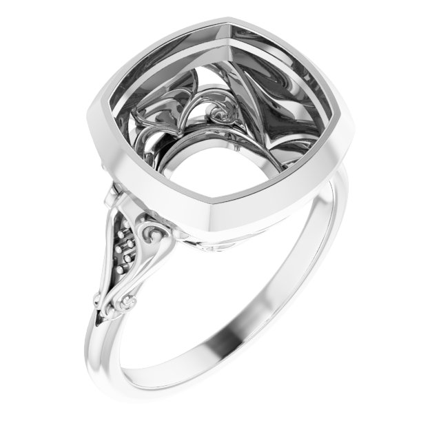 Bezel-Set Accented Engagement Ring