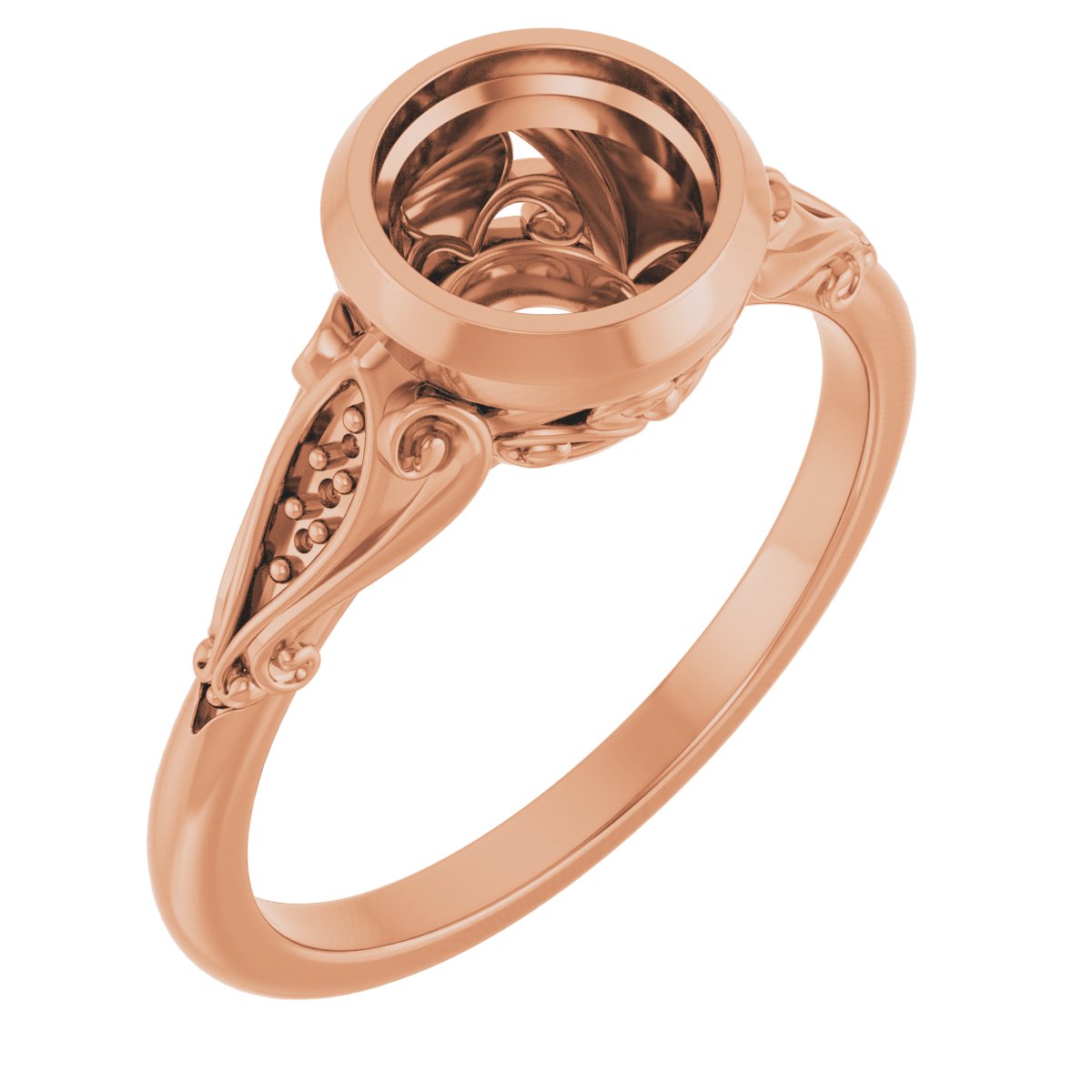 Bezel-Set Accented Engagement Ring