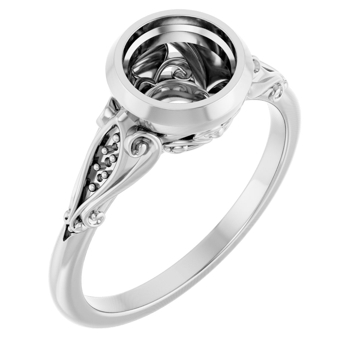 Bezel-Set Accented Engagement Ring