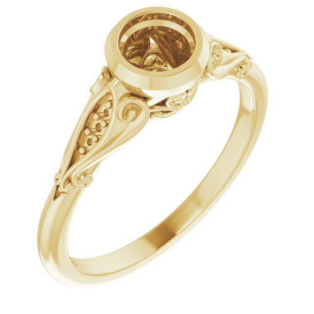 Bezel-Set Accented Engagement Ring