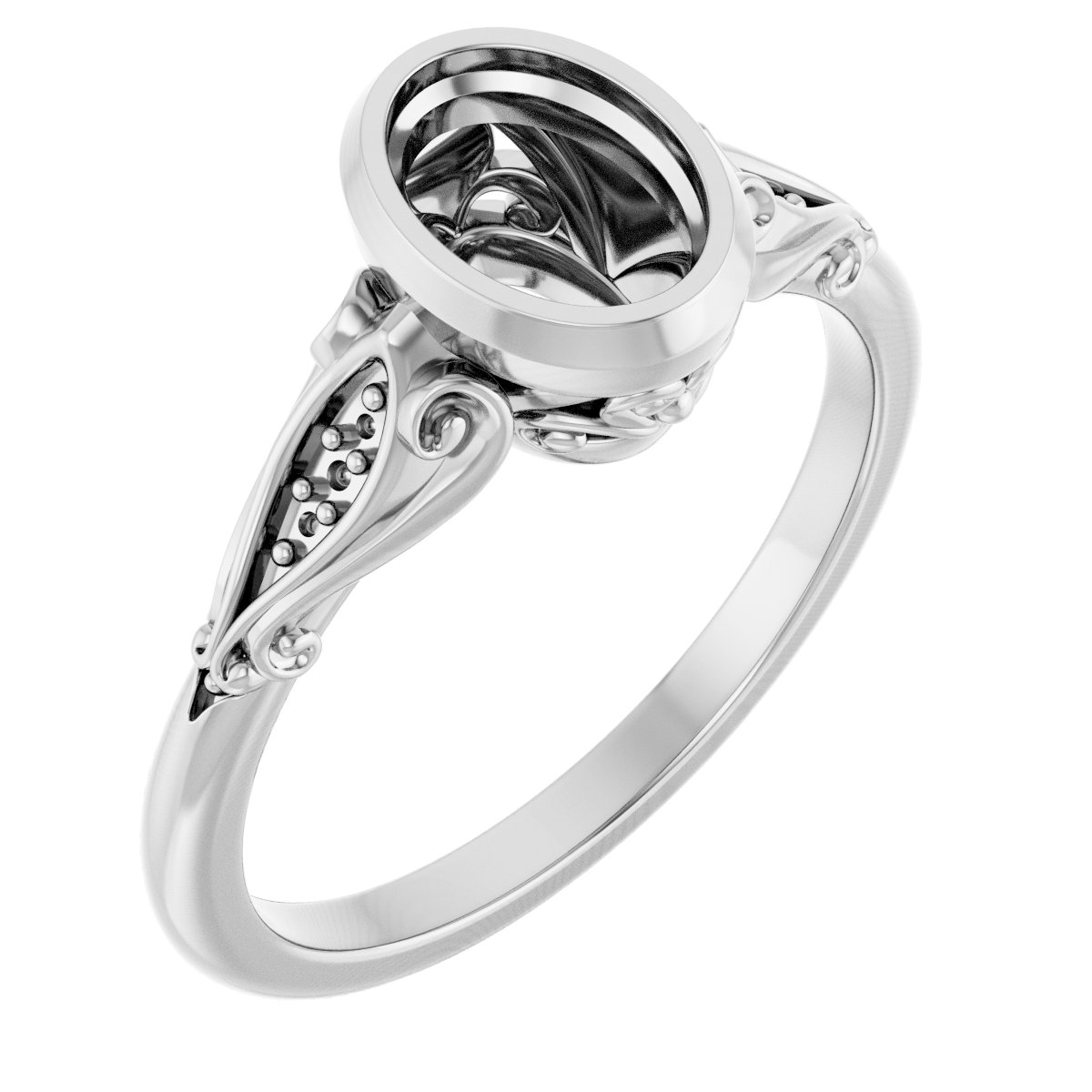 Bezel-Set Accented Engagement Ring