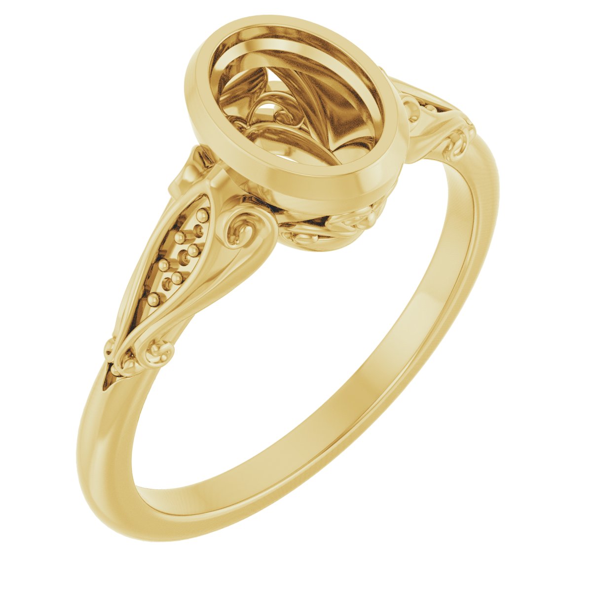 Bezel-Set Accented Engagement Ring